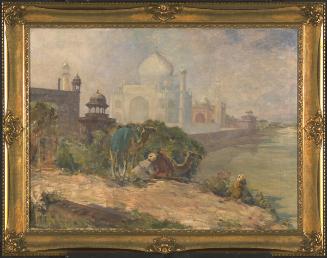 View of the Taj Mahal along the Yamuna River