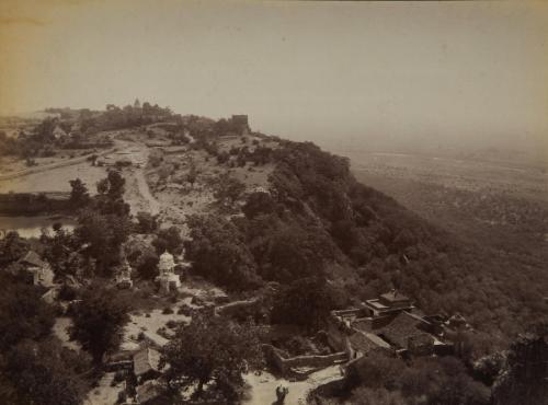 View near Tower of Victory, Chittore Fort, between 1876-1888