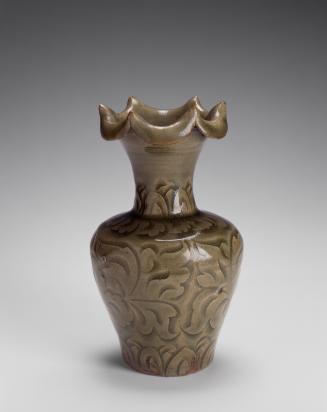 Vase with design of lotus panels and peony sprays
