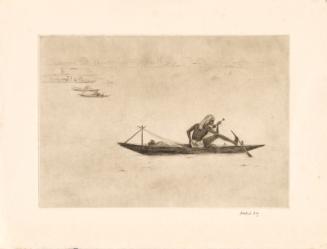 Boatman on a river