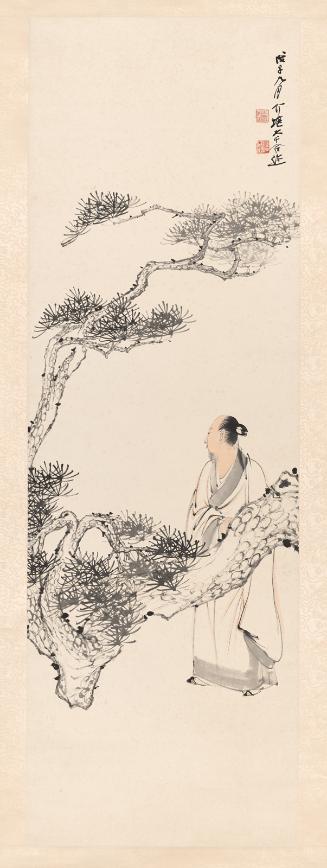 White phoenix on a pine tree – Works – Asian Art Museum