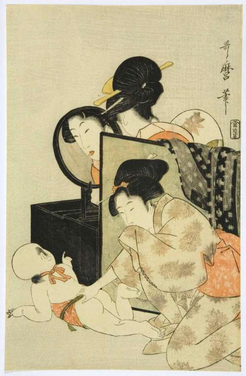 油絵　専用　卵から出てくる赤ちゃんを見るお母さん Mother peeping at her baby – Works – Asian Art Museum
