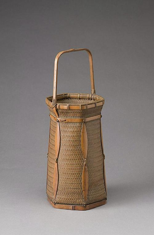 Hexagonal flower basket with handle