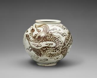 Jar with dragon design