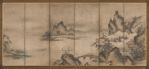 Landscape of the four seasons, one of a pair