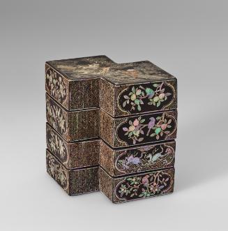 Double rhombus-shaped multi-layered lidded box