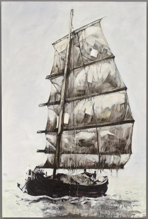 The Long Wharf: Chinese Junks (The Three Graces) (From an Archival Photograph, Circa 1885)