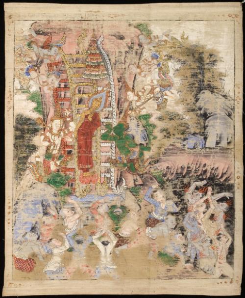 The descent of the Buddha from Indra's Heaven