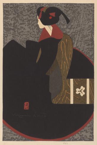 Geisha in a side view