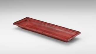 Red rectangular tray