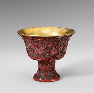 Stemmed cup with carved patterns
