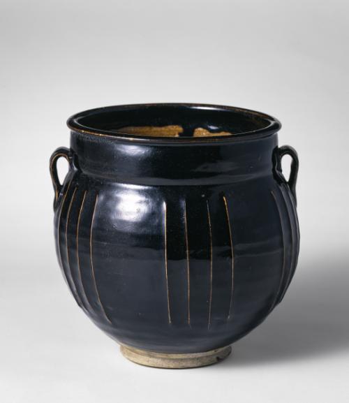 Jar with straight neck and two loop-handles