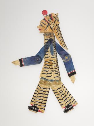 Figure with tiger skin clothing