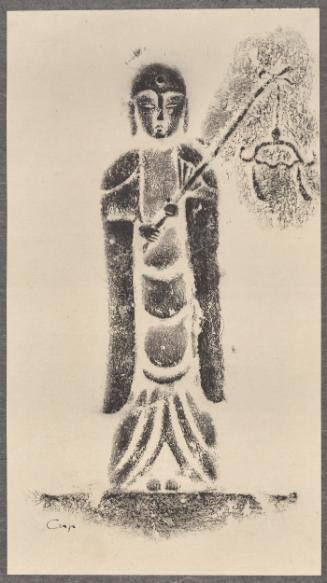 Roku-Jizo (Six Jizo) Holding Buddhist Canopy (one of set of six, 1991.134.38-.43)