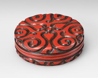Incense container with scrolls