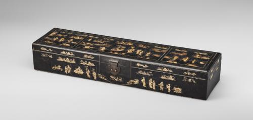 Box with scenes of figures in landscape