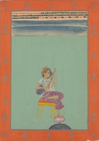 Female figure playing a vina
