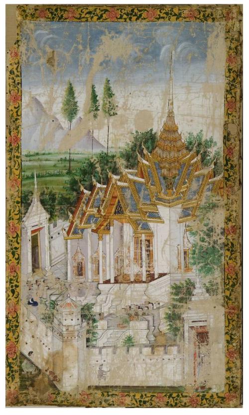 Scene from the next-to-last life of the Buddha (Vessantara Jataka)
